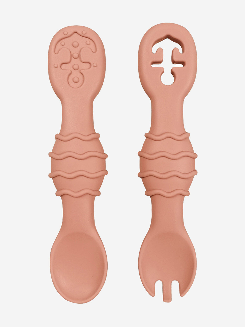 Bloom Bambini Silicone Spoon and Fork Set – Orange Baby Utensils