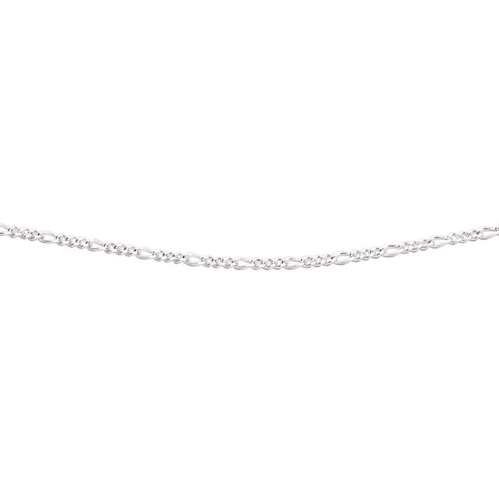 Gecko Jewellery Sterling Silver Figaro Chain Necklace – 46cm Length