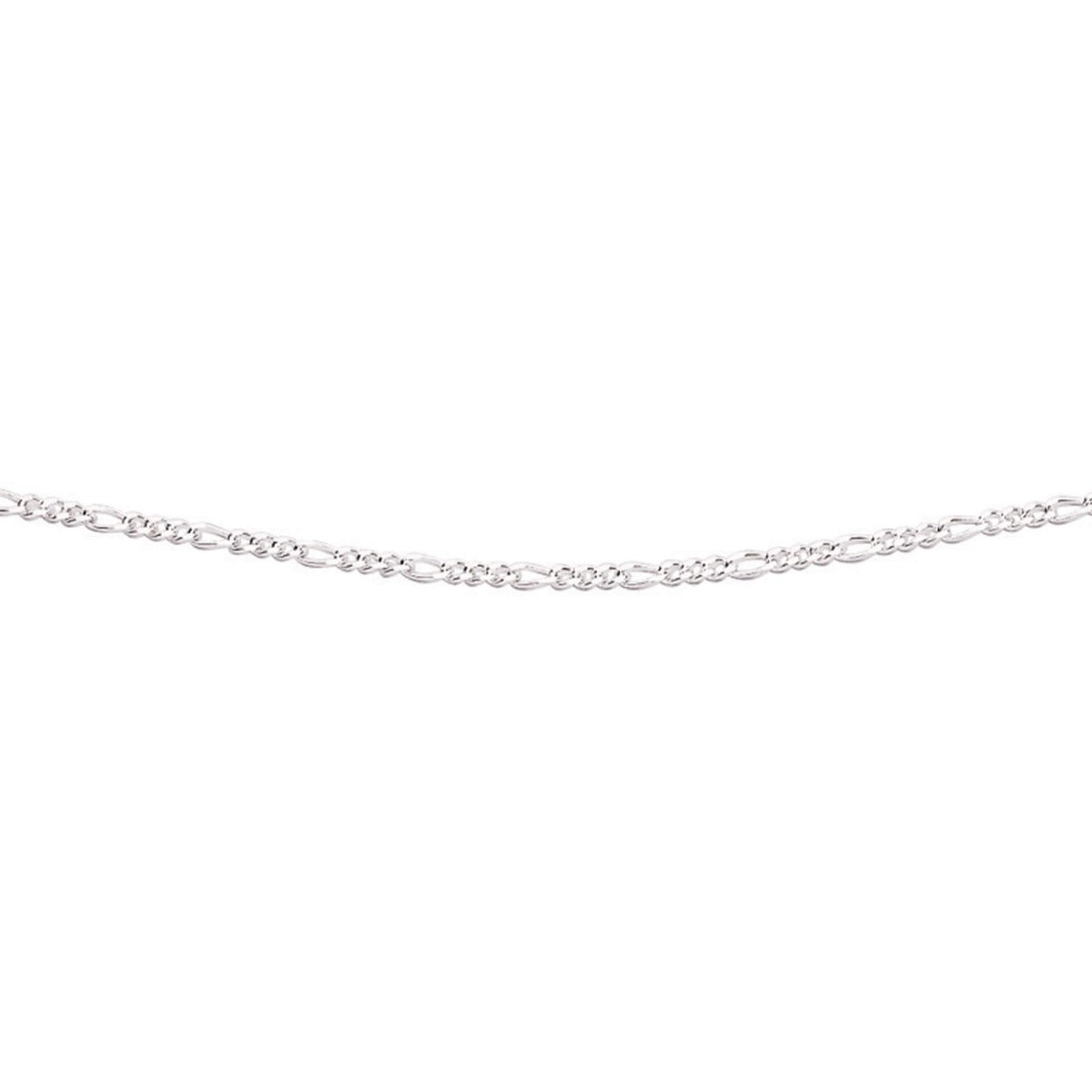 Gecko Jewellery Sterling Silver Figaro Chain Necklace – 46cm Length