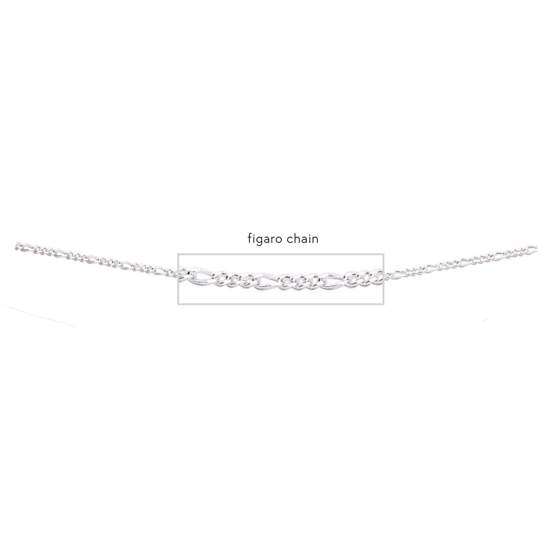 Gecko Jewellery Sterling Silver Figaro Chain Necklace – 46cm Length