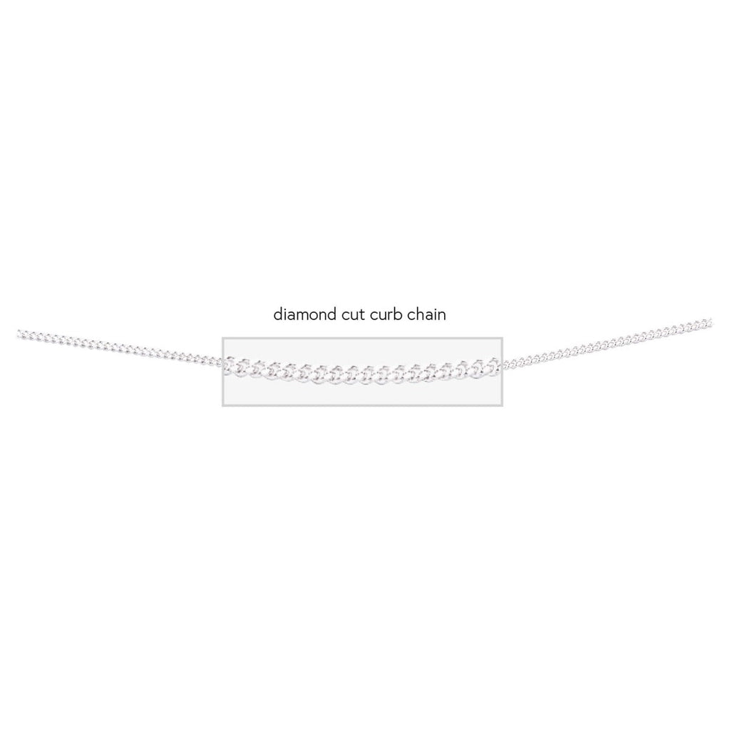 Gecko Jewellery Sterling Silver Diamond Cut Curb Chain with Bolt Ring