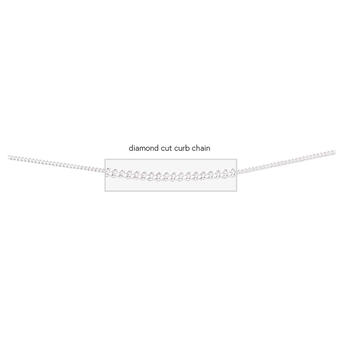 Gecko Jewellery Sterling Silver Diamond Cut Curb Chain with Bolt Ring