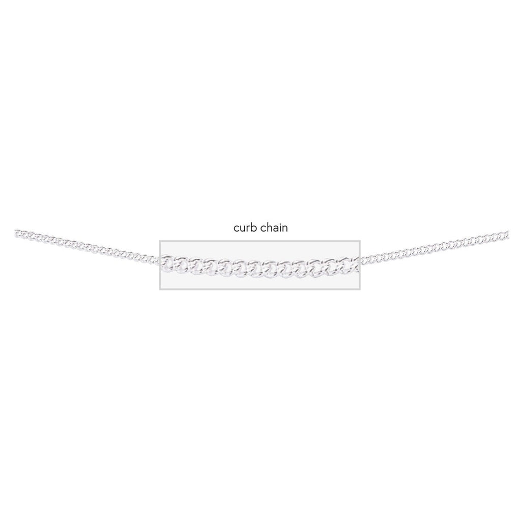 Sterling Silver Curb Chain Necklace with Bolt Ring by Gecko Jewellery
