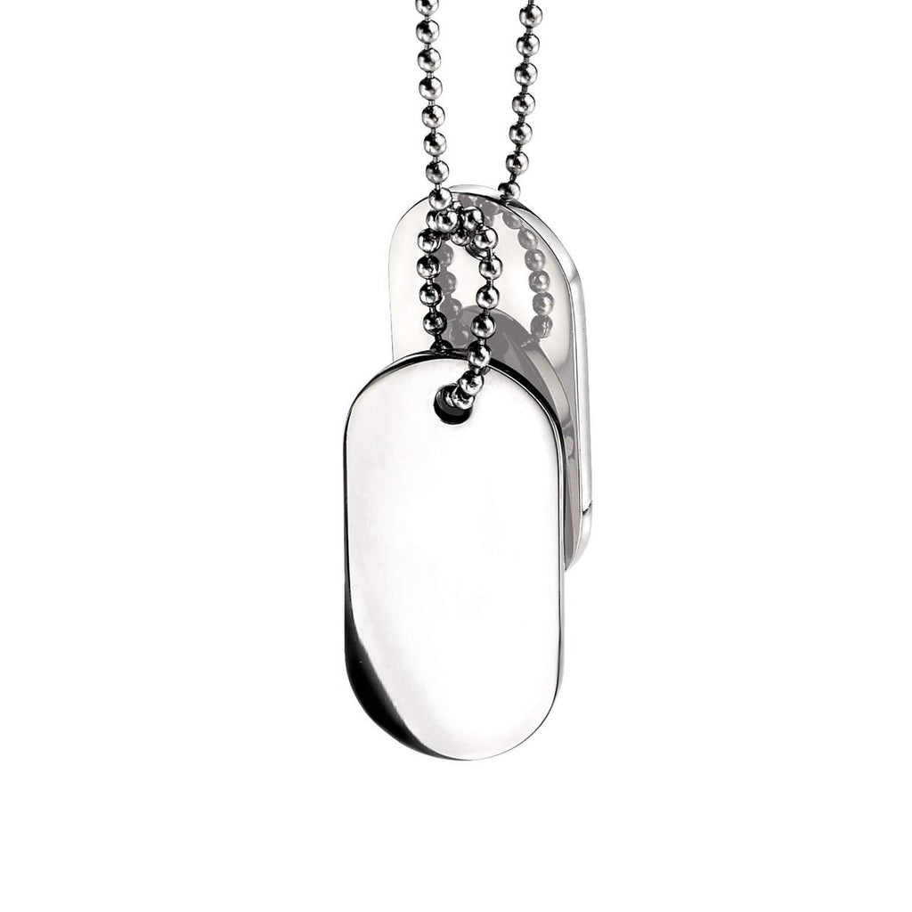 Gecko Jewellery Double Oval Dog Tag Necklace | Polished Stainless Steel