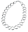 Gecko Jewellery Cut Out Pebble Shape Link Necklace - Minimalist Silver