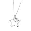 Gecko Jewellery Double Star Necklace – Celestial 40+2cm Silver Chain