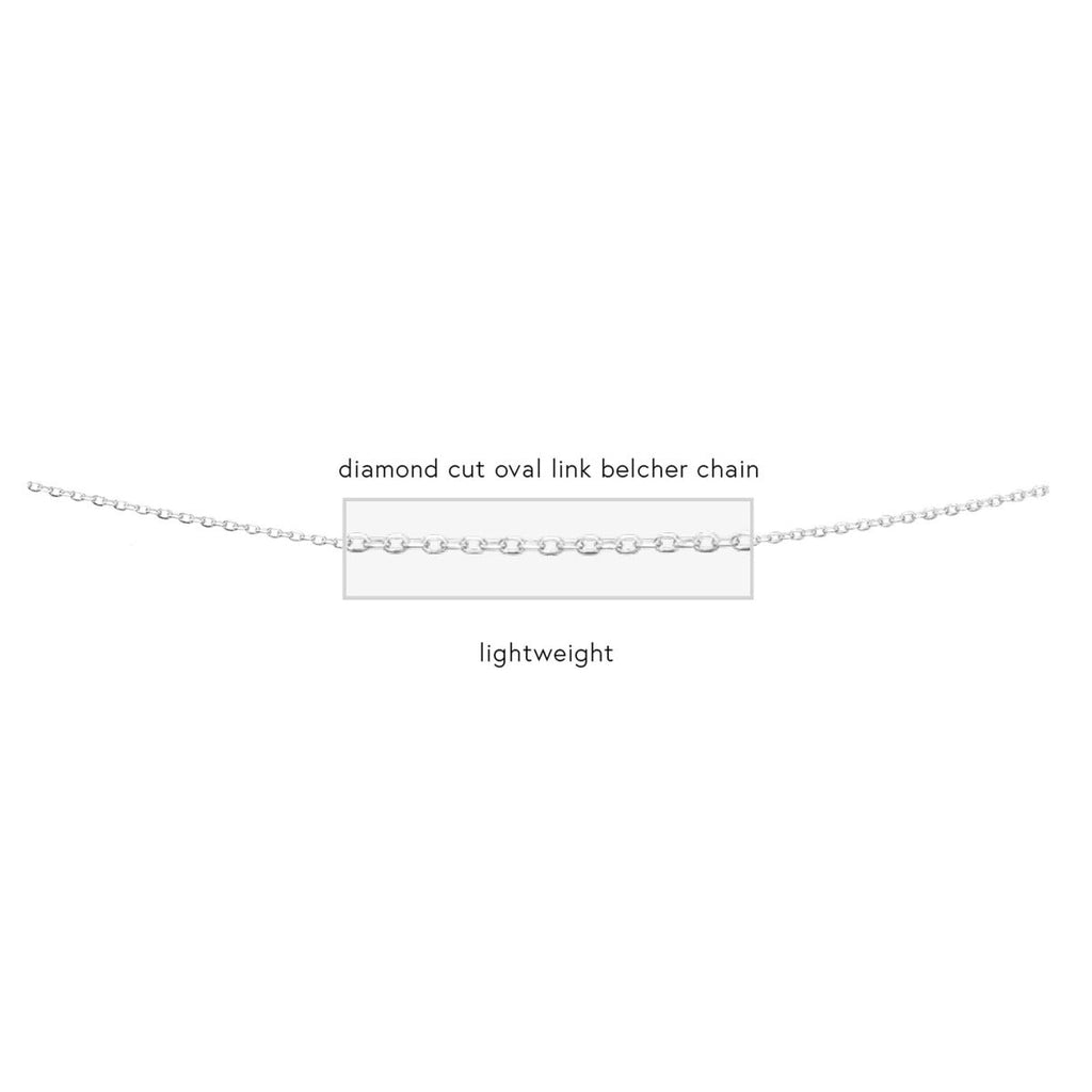 Gecko Jewellery Sterling Silver Diamond Cut Oval Link Chain Necklace