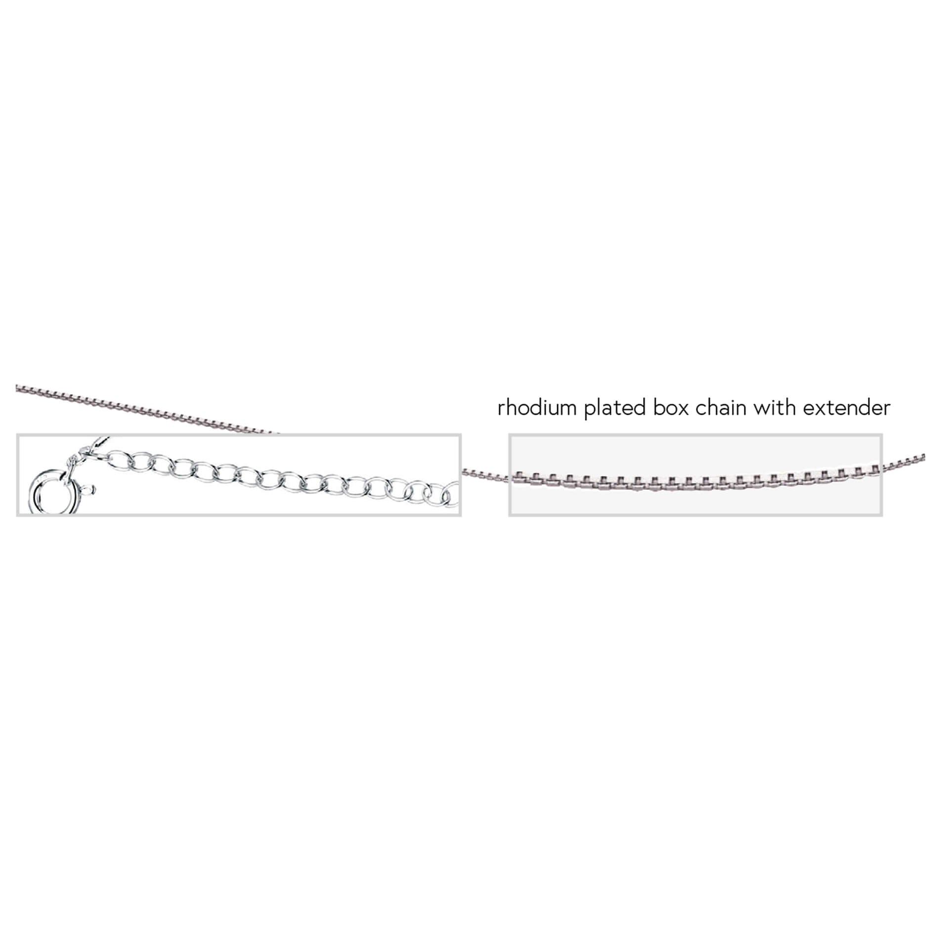 Gecko Jewellery Sterling Silver Box Chain Necklace with Extender