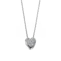 Gecko Jewellery Sterling Silver Pave Heart Cubic Zirconia Necklace