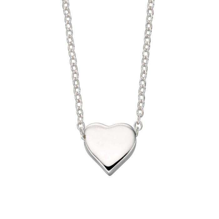 Gecko Jewellery Sterling Silver Single Heart Necklace – Engravable
