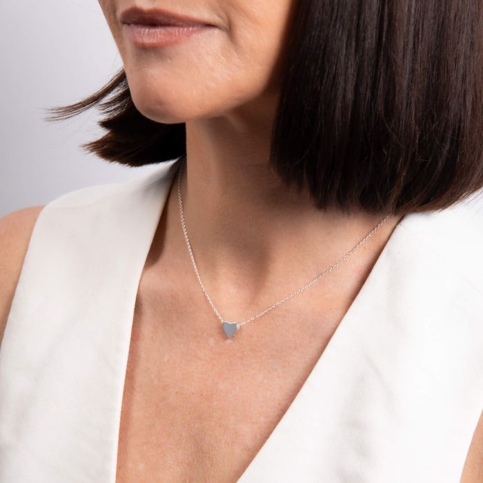 Gecko Jewellery Sterling Silver Single Heart Necklace – Engravable