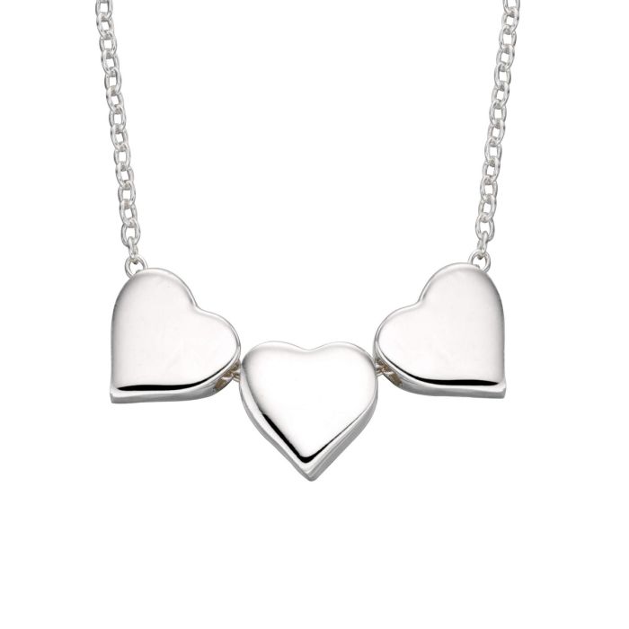 Gecko Jewellery Triple Heart Necklace – Engravable Sterling Silver
