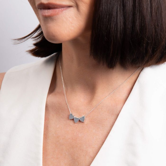 Gecko Jewellery Triple Heart Necklace – Engravable Sterling Silver