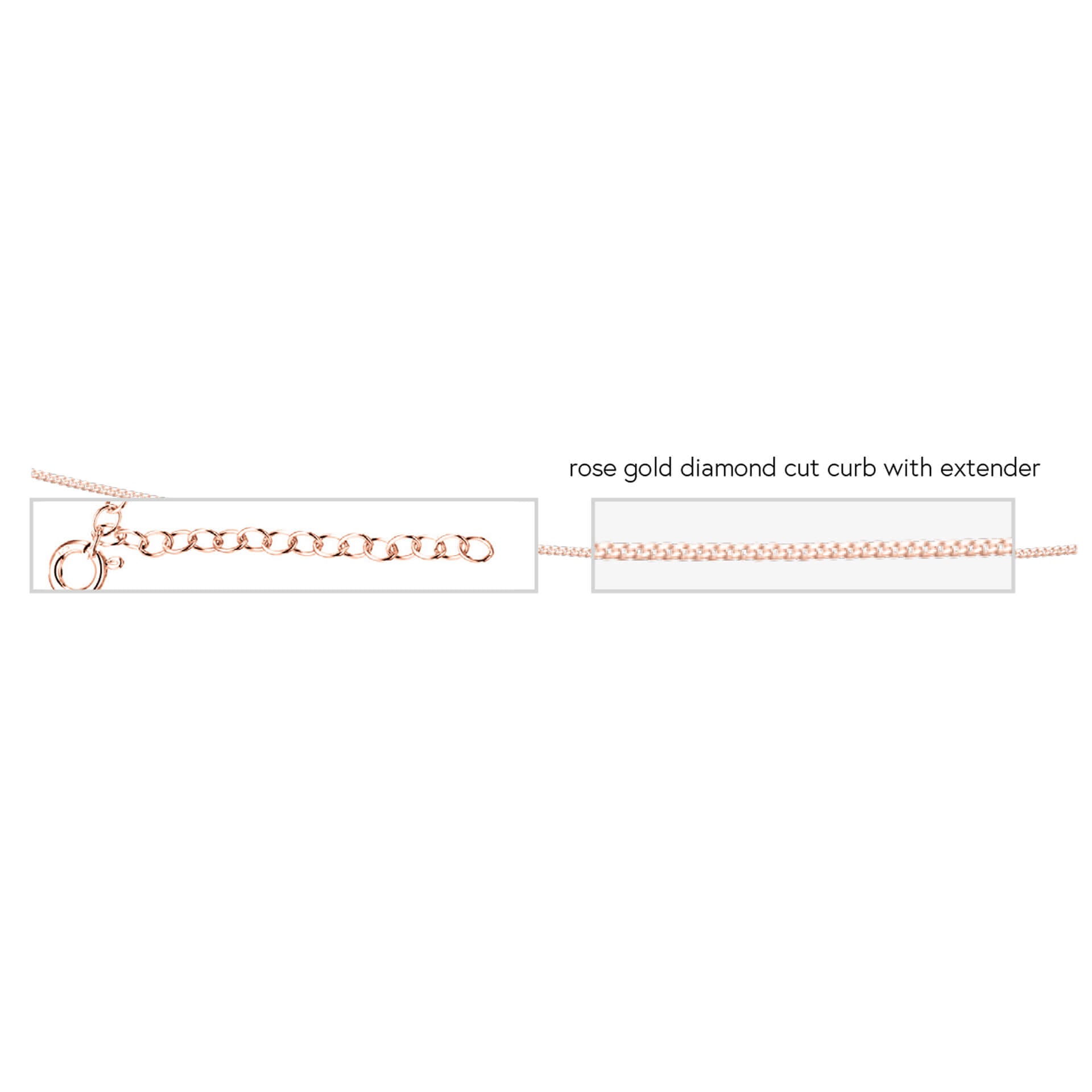Gecko Jewellery Diamond Cut Curb Chain Necklace with Extender