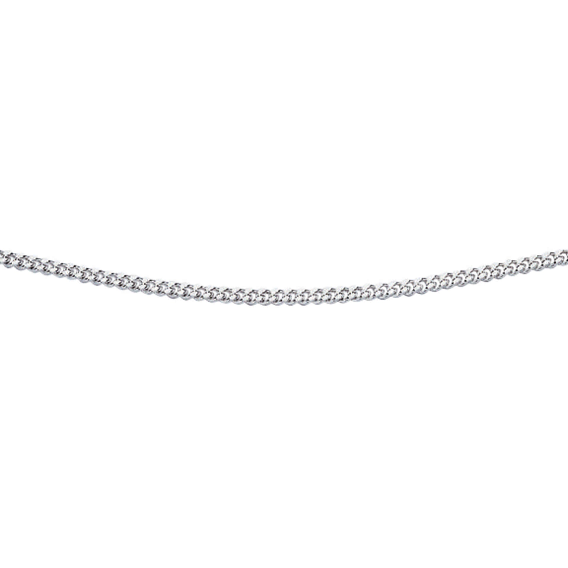 Gecko Jewellery Rhodium Plated Sterling Silver Diamond Cut Curb Chain 51cm