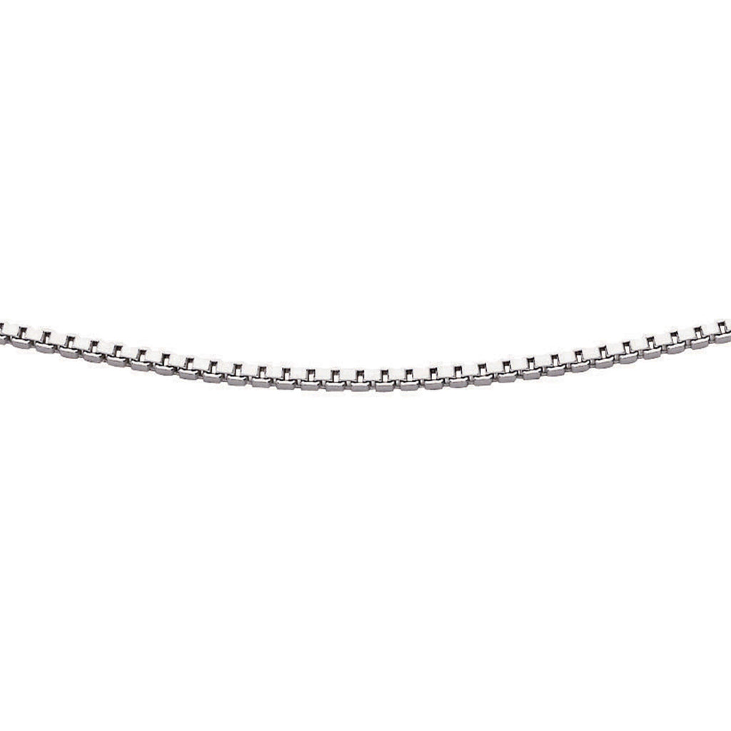 Gecko Jewellery Rhodium Plated Sterling Silver Box Chain – 46cm-51cm