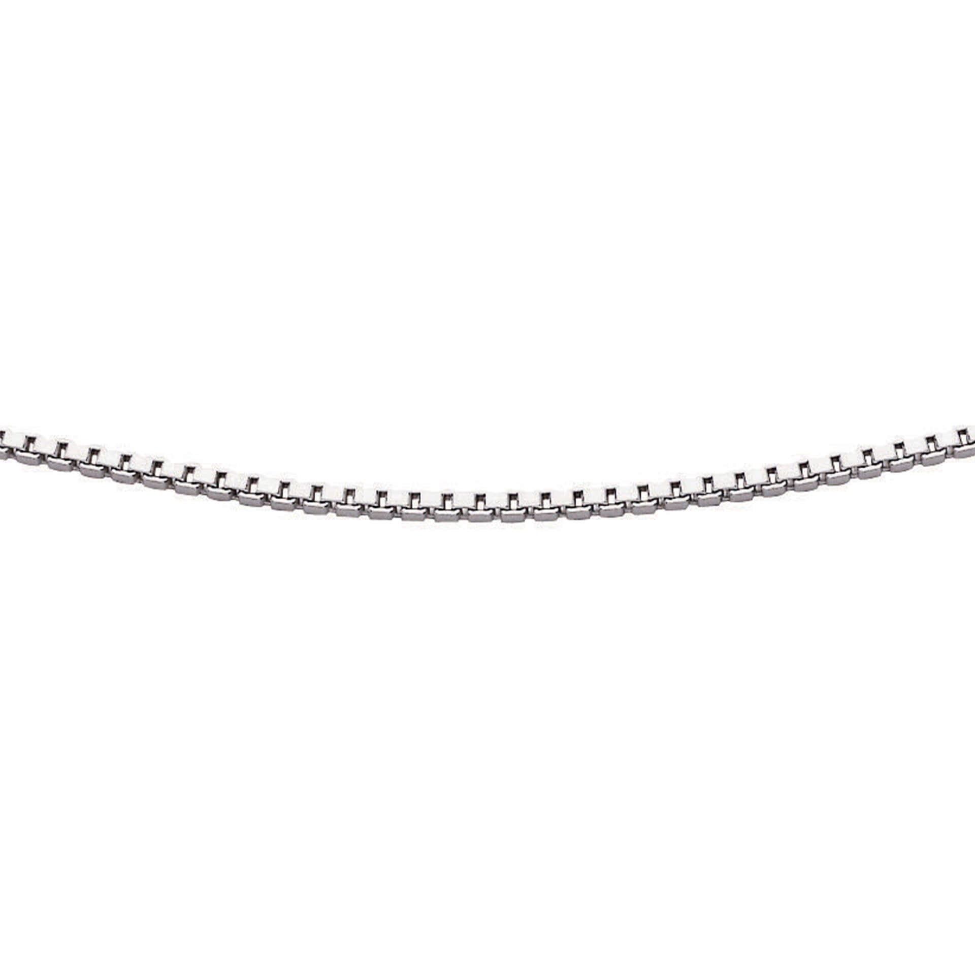 Gecko Jewellery Rhodium Plated Sterling Silver Box Chain – 46cm-51cm