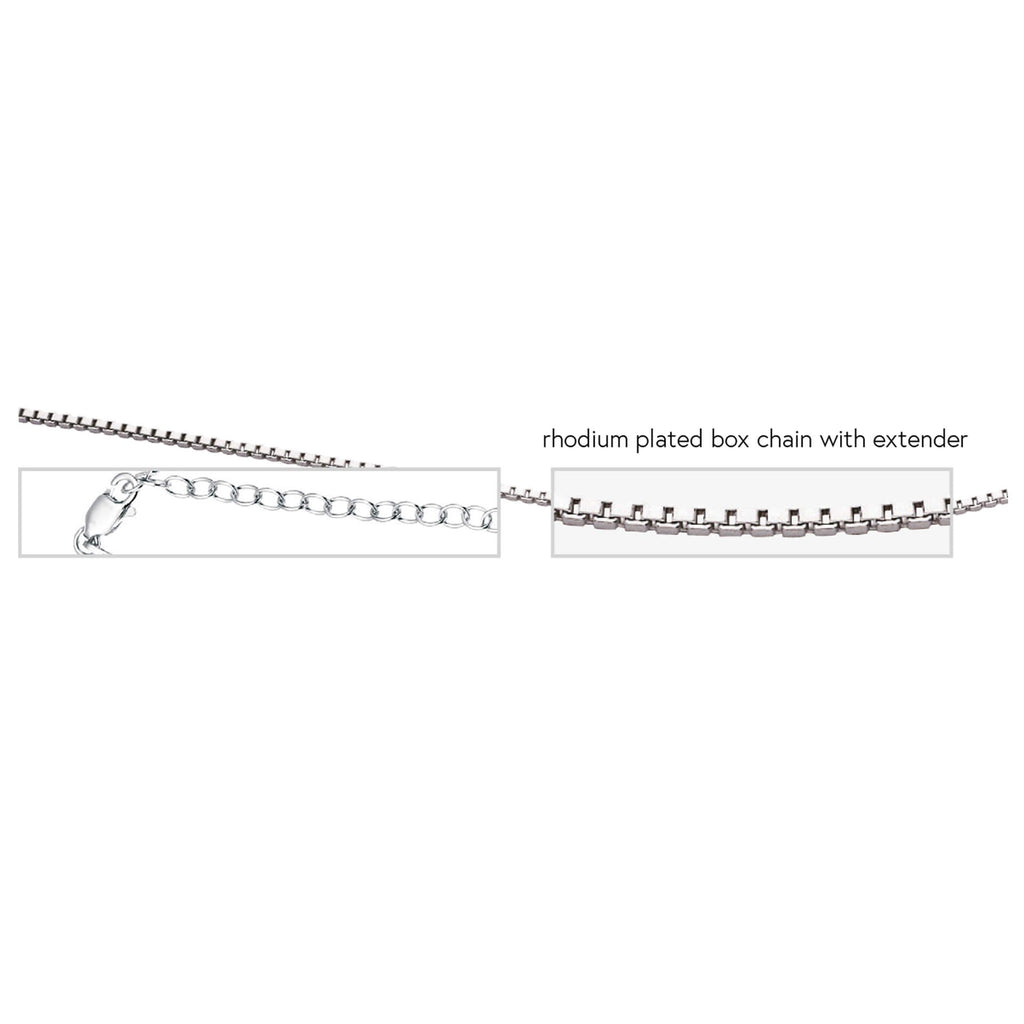Gecko Jewellery Rhodium Plated Sterling Silver Box Chain – 46cm-51cm