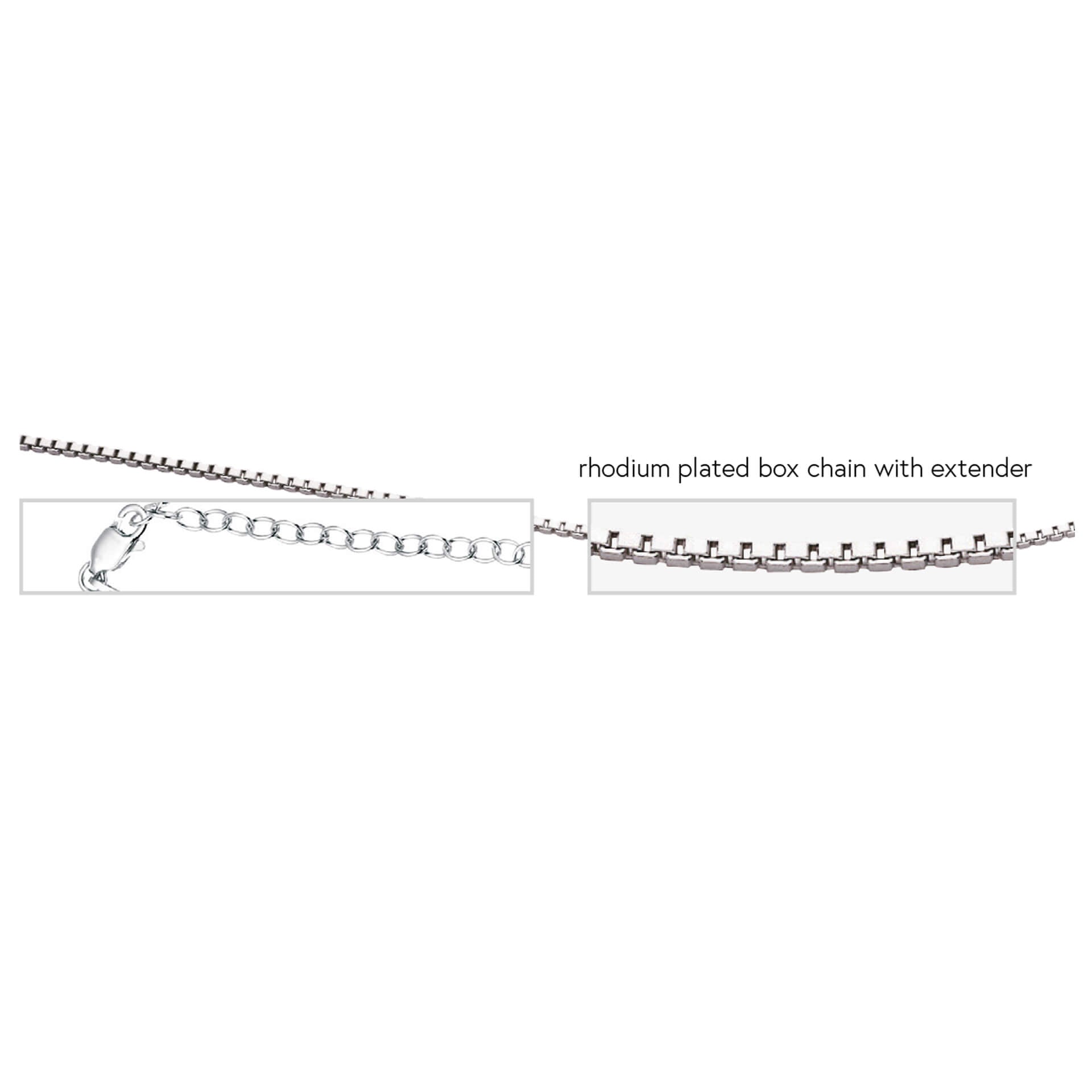 Gecko Jewellery Rhodium Plated Sterling Silver Box Chain – 46cm-51cm