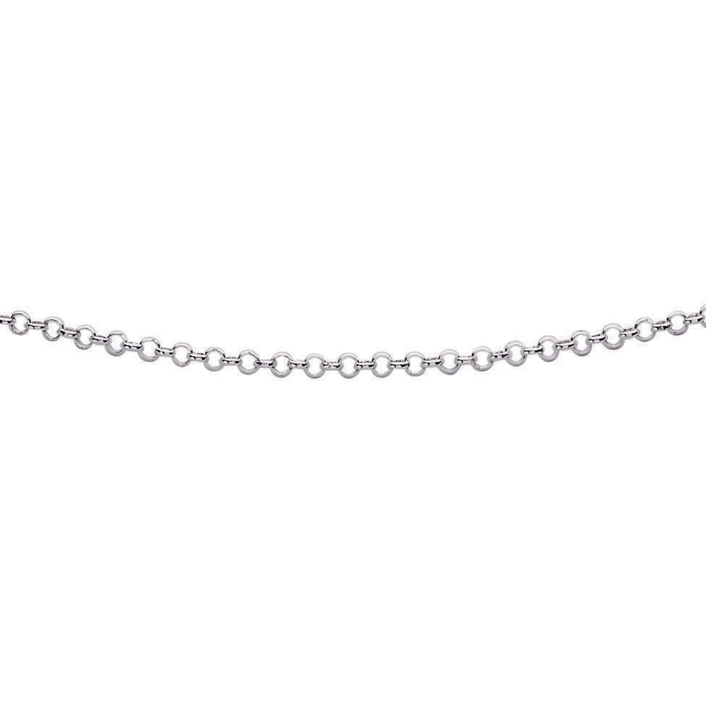Gecko Jewellery Rhodium Plated Sterling Silver Belcher Chain 56-61cm