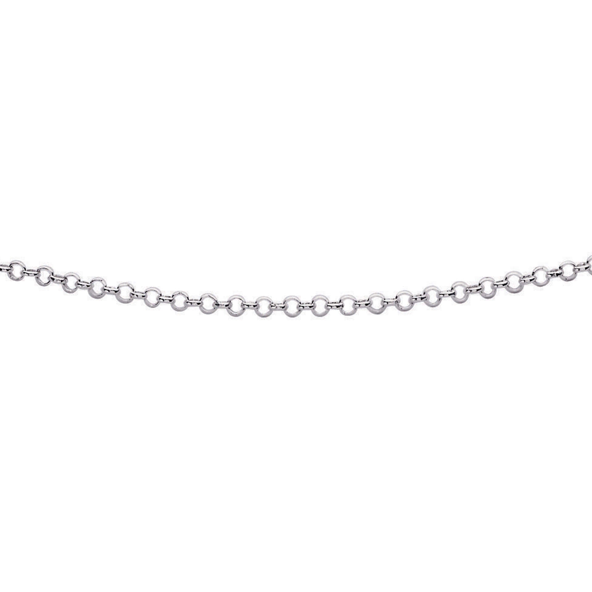 Gecko Jewellery Rhodium Plated Sterling Silver Belcher Chain 56-61cm