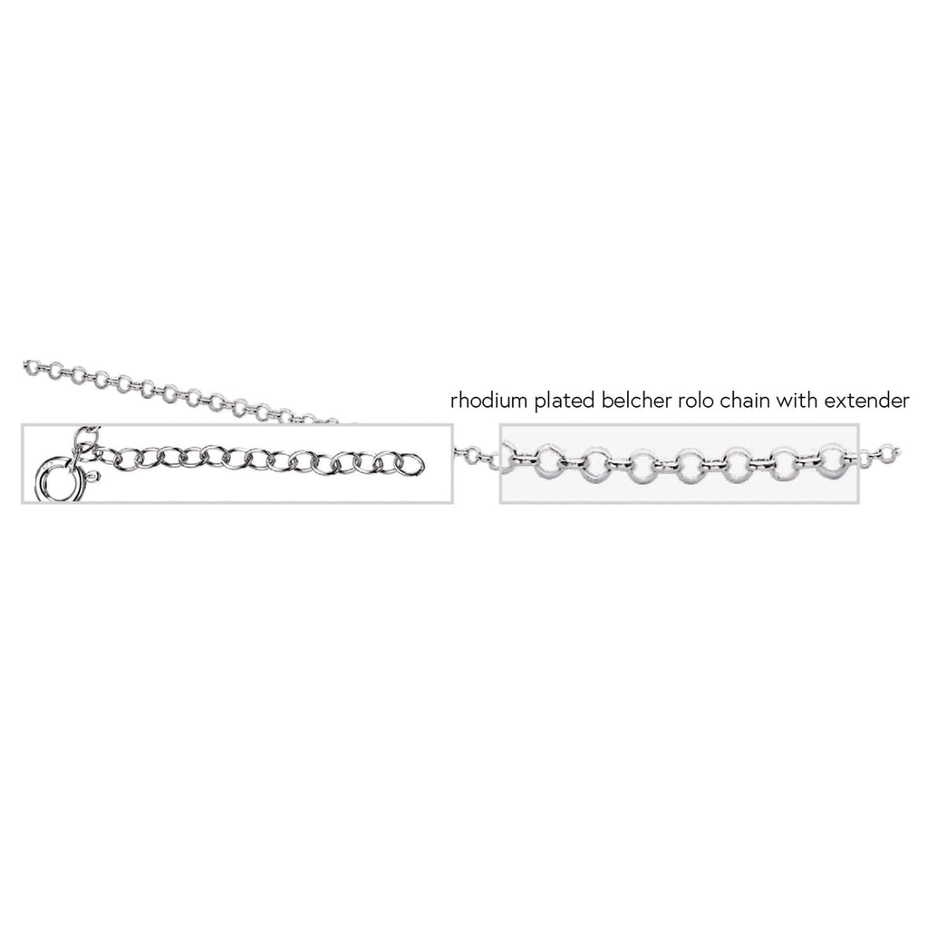 Gecko Jewellery Rhodium Plated Sterling Silver Belcher Chain 56-61cm