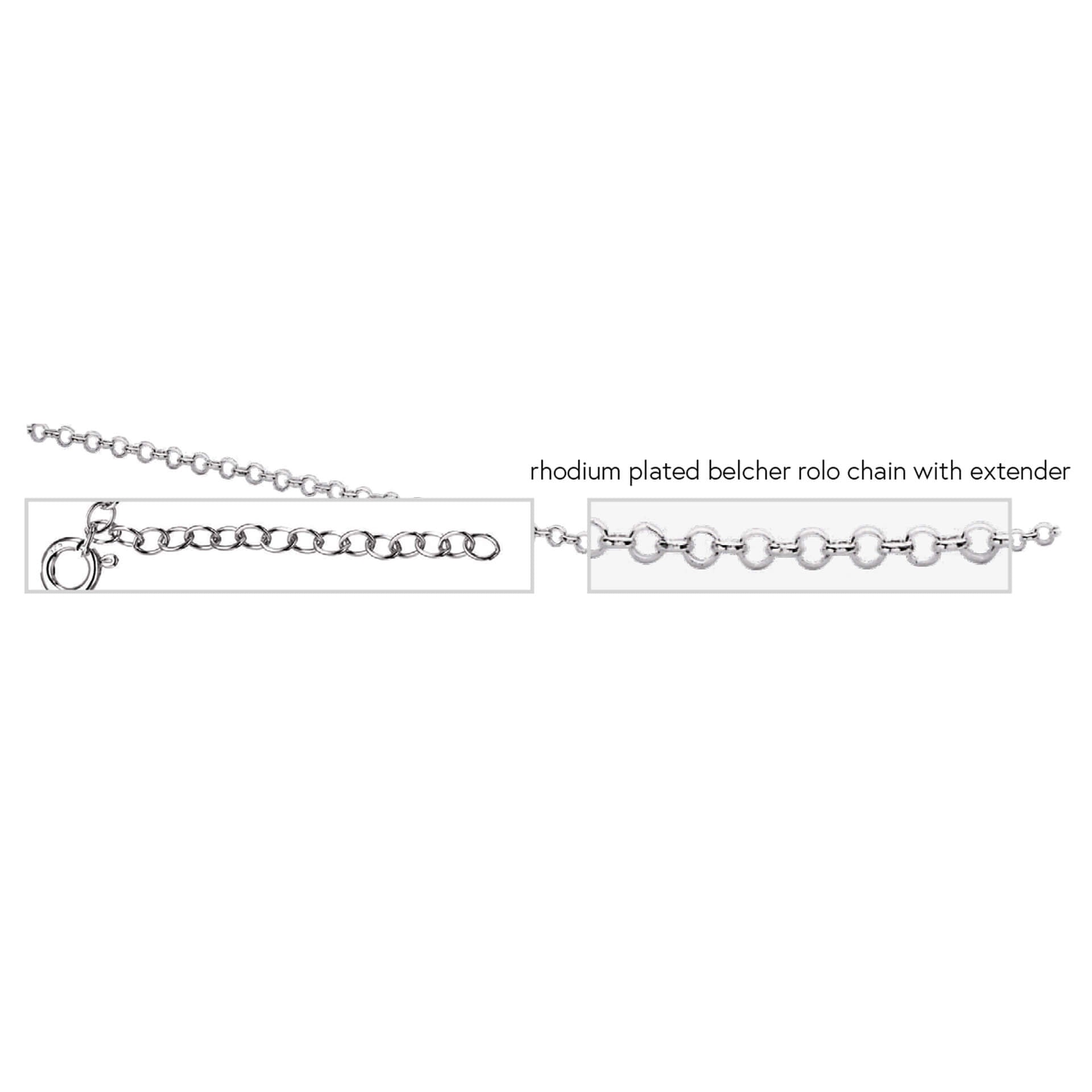 Gecko Jewellery Rhodium Plated Sterling Silver Belcher Chain 56-61cm