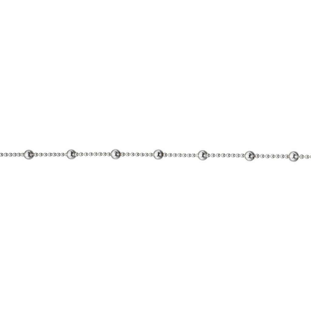 Gecko Jewellery Sterling Silver Multi Ball Station Chain Necklace
