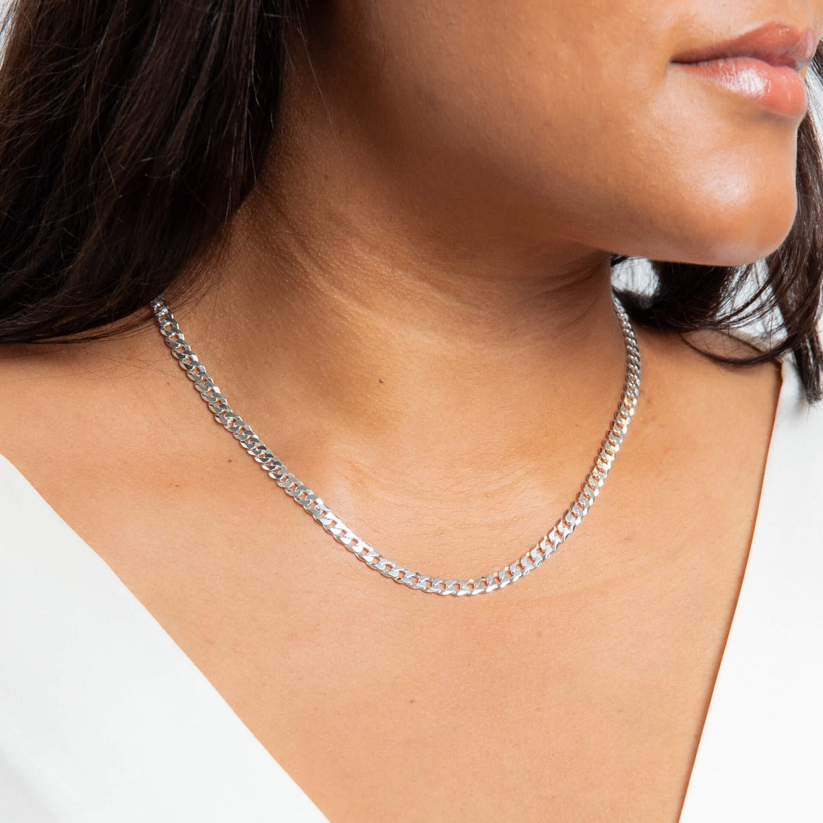 Gecko Jewellery Recycled Sterling Silver 50cm Curb Chain Necklace