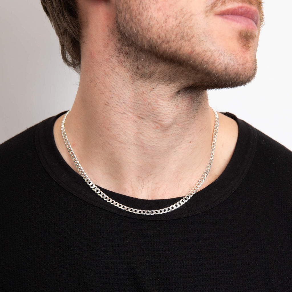 Gecko Jewellery Recycled Sterling Silver 50cm Curb Chain Necklace
