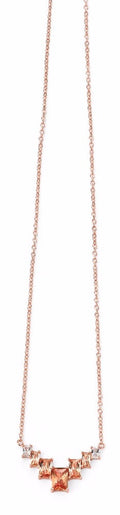 Gecko Jewellery Rose Gold Plated Cubic Zirconia Statement Necklace