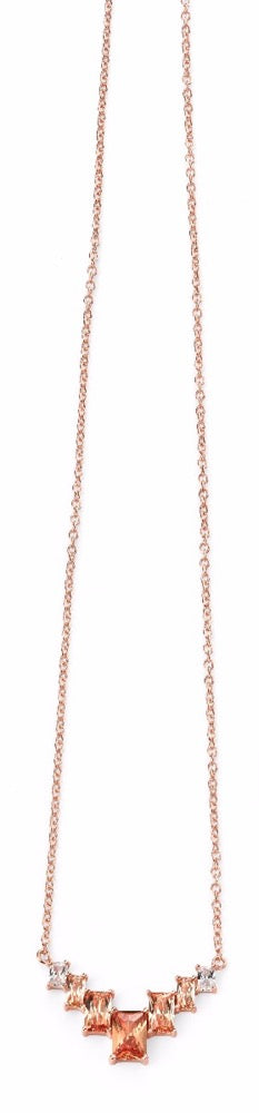 Gecko Jewellery Rose Gold Plated Cubic Zirconia Statement Necklace