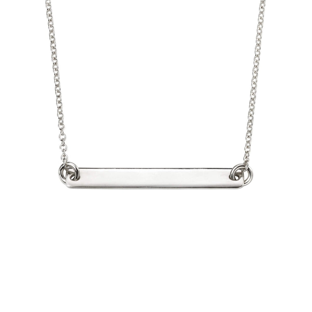 ID Bar Necklace – Sterling Silver Engravable Pendant by Gecko Jewellery