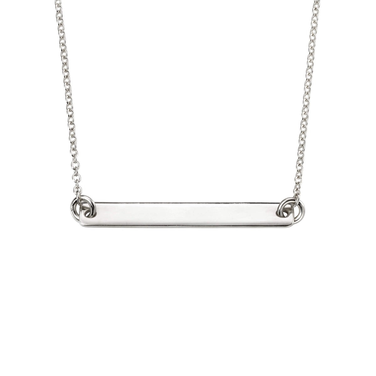 ID Bar Necklace – Sterling Silver Engravable Pendant by Gecko Jewellery