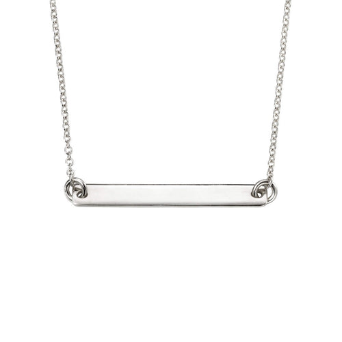 ID Bar Necklace – Sterling Silver Engravable Pendant by Gecko Jewellery