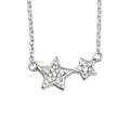 Gecko Jewellery Double Star Necklace with Cubic Zirconia Pendant