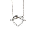 Gecko Jewellery Sterling Silver Pretzel Heart Necklace - 45cm Chain