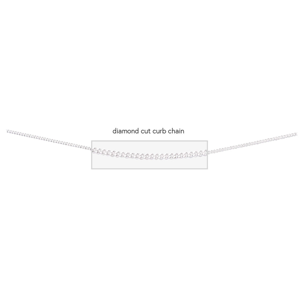 Gecko Jewellery Sterling Silver Diamond Cut Curb Chain – 83cm Length