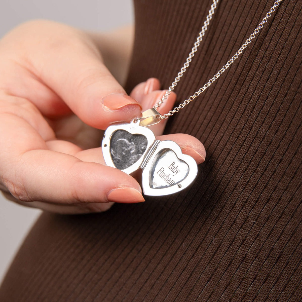 Large Sterling Silver Heart Locket Pendant by Gecko Jewellery Retail