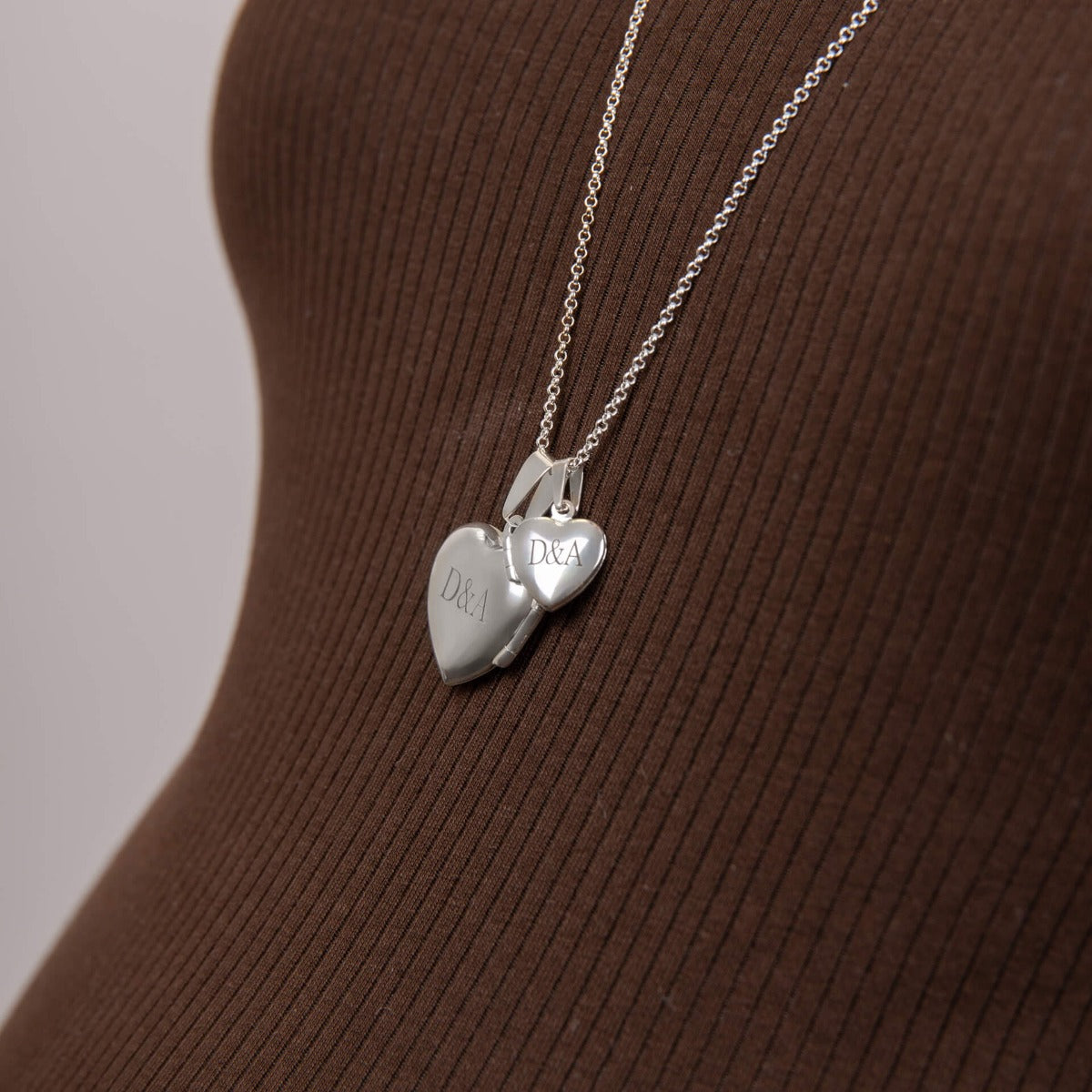Large Sterling Silver Heart Locket Pendant by Gecko Jewellery Retail