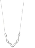 Gecko Jewellery Organic Ruffle Sterling Silver Cubic Zirconia Necklace