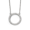 Gecko Jewellery Sterling Silver Pave Open Circle Cubic Zirconia Necklace
