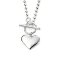 Gecko Jewellery Heart Tag Ball Chain Necklace - 46cm Polished Silver