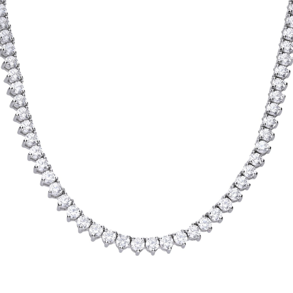 Diamonfire Zirconia Tennis Necklace | Sterling Silver Triple Plated
