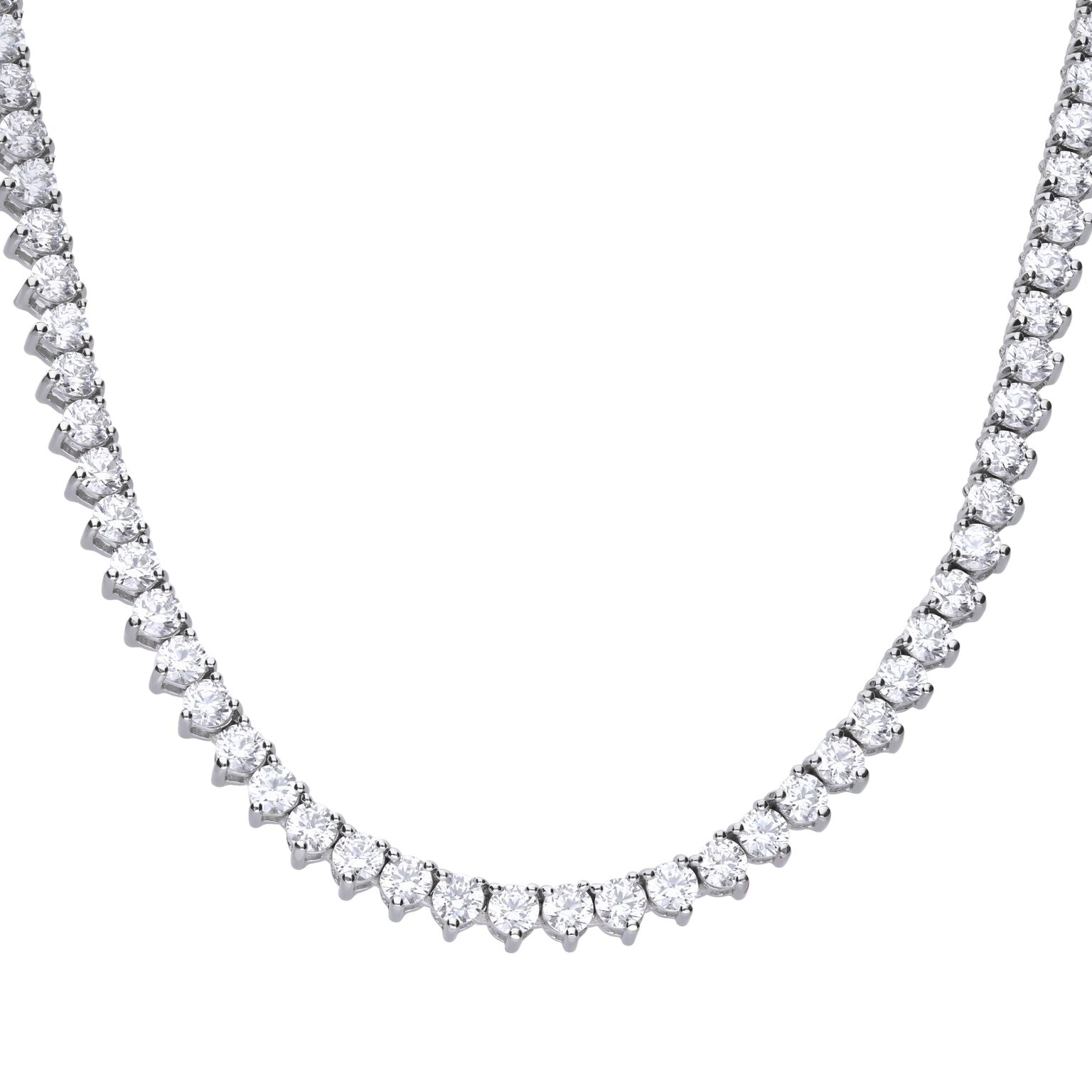 Diamonfire Zirconia Tennis Necklace | Sterling Silver Triple Plated