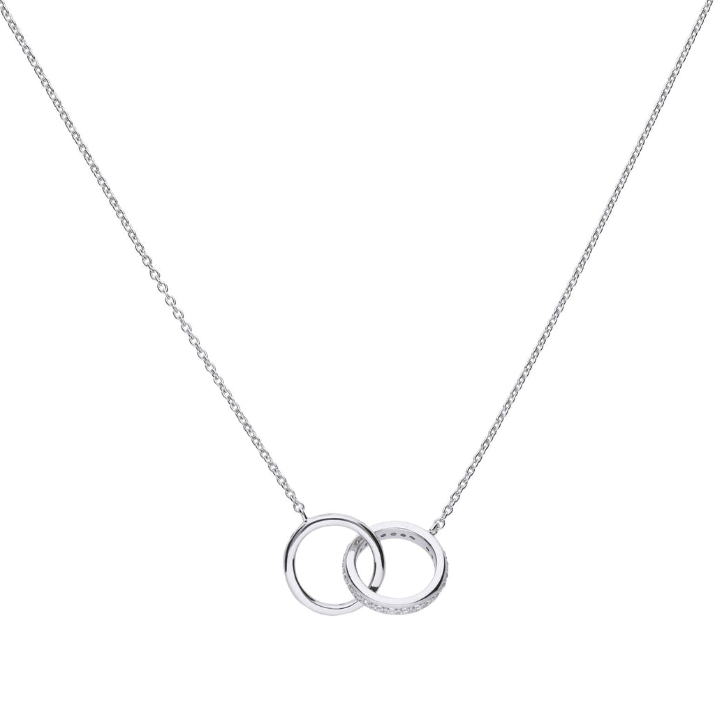 Gecko Jewellery Interlocking Rings Necklace | Sterling Silver & Zirconia