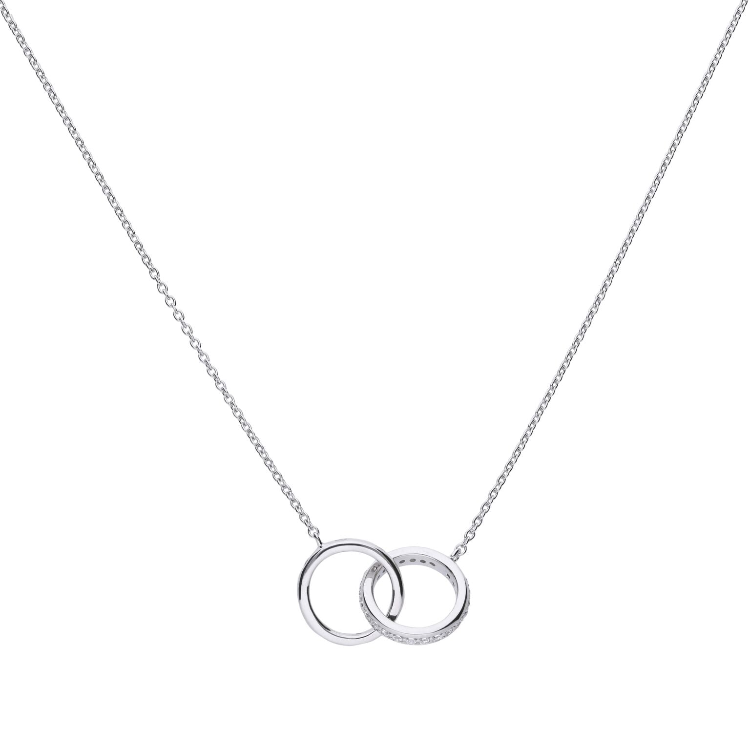 Gecko Jewellery Interlocking Rings Necklace | Sterling Silver & Zirconia