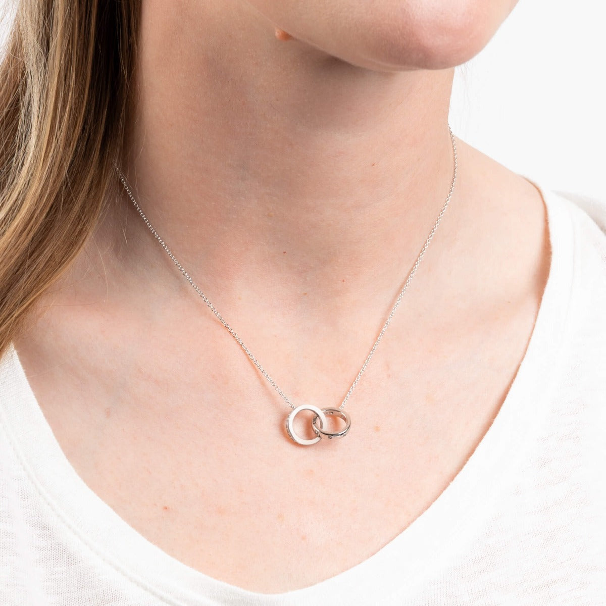 Gecko Jewellery Interlocking Rings Necklace | Sterling Silver & Zirconia