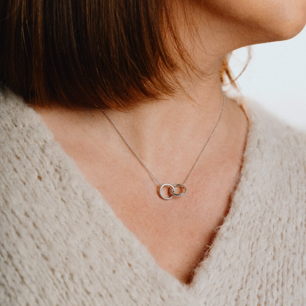 Gecko Jewellery Interlocking Rings Necklace | Sterling Silver & Zirconia