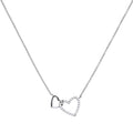 Diamonfire Linked Double Heart Necklace | Sterling Silver Zirconia